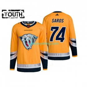 Dětské Hokejový Dres Nashville Predators Juuse Saros 74 Adidas 2022-2023 Reverse Retro 2.0 Žlutá Authentic